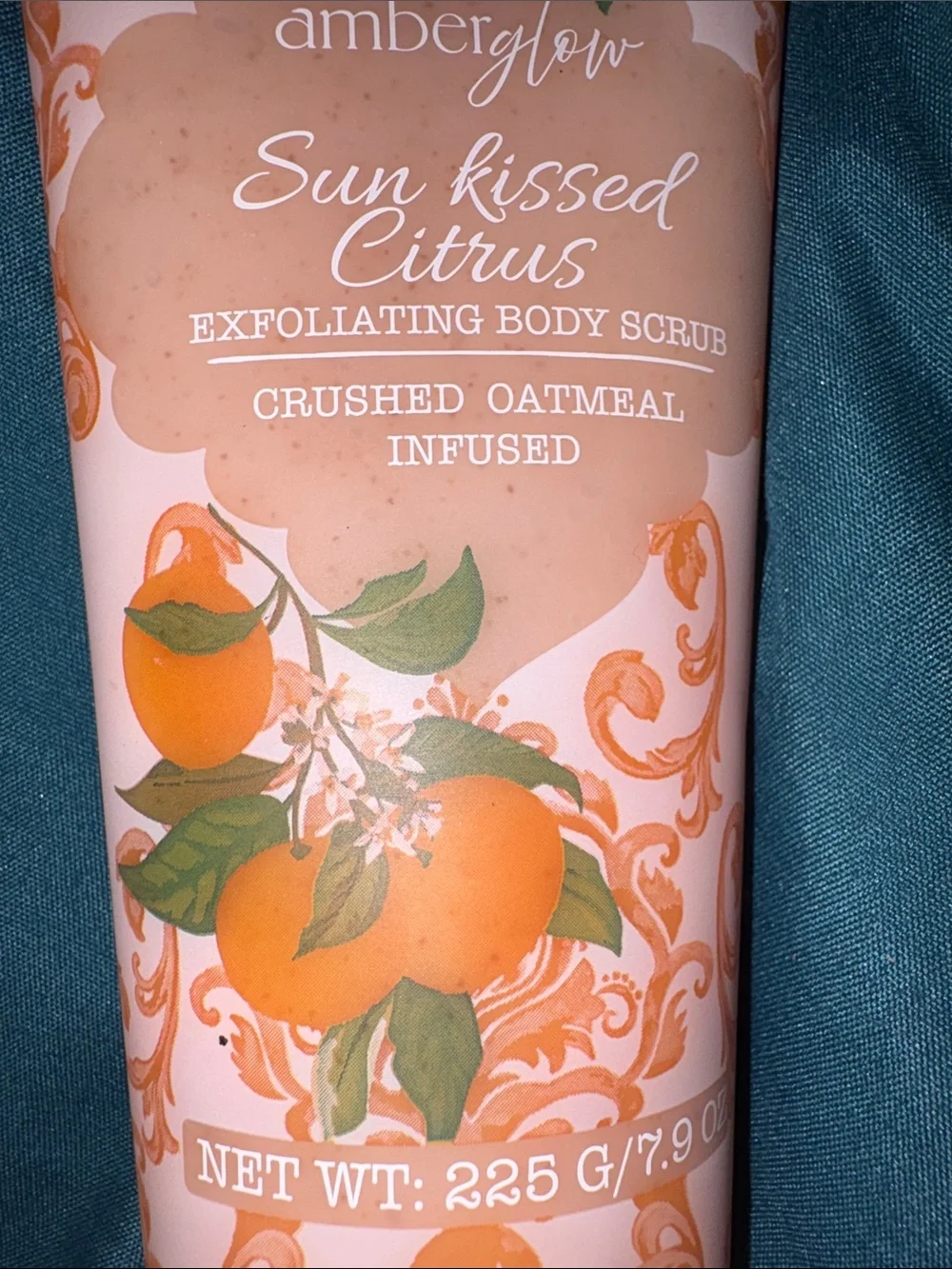 Sun Kissed Citrus Hand & Body Lotion & Sun Kissed Citrus Scrub.  Crushed oatmeal